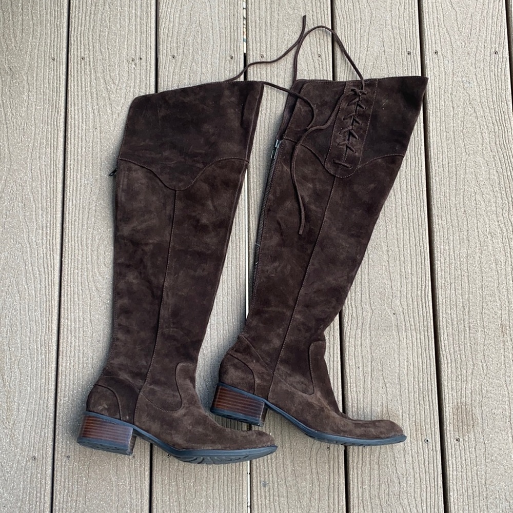 Born Crown ~ Brown Leather Knee-High Boots